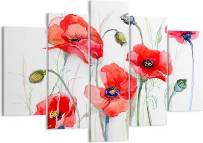 Produktbild von Bild auf Leinwand - Leinwandbild - Blume Mohn Wiese - 150x100cm - Wand Bild - Wanddeko - Leinwanddruck - Bilder - Kunstdruck - Wanddekoration - Leinwand bilder - Wandkunst - EA150x100-3584