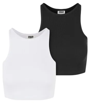 Produktbild von Urban Classics - Kurzes Top für Damen(2er-Pack) TN1141 (XL) (Weiß/Schwarz)