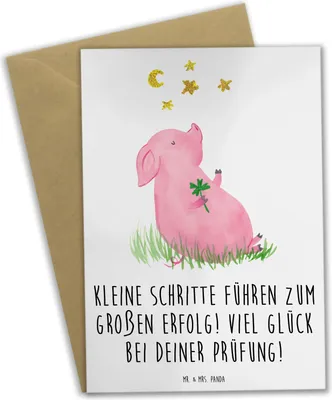 Produktbild von Mr. & Mrs. Panda babykarte Prüfungen bestehen - Weiß - Geschenk, Ermutigung, genesungskarte, osterkarte, einladungskarten, viel Glück, Unterstützung, großer Erfolg, Trost