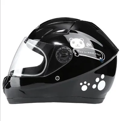 Image de Casque de moto d'hiver Casque de sécurité pour vélo électrique Kids Outdoor Noir