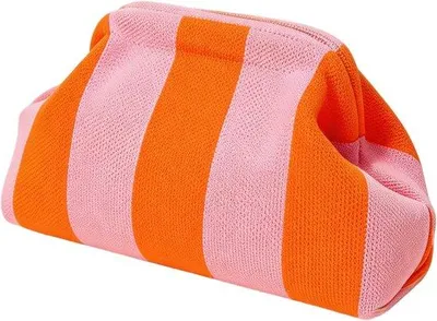 Productafbeelding van Gehaakte clutch voor dames - gebreid katoen - gestreept - ideaal voor stranduitjes - ShopVlot