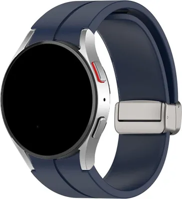 Produktbild von Strap-it Samsung Galaxy Watch 6 Classic 47mm Silikon Armband D-Buckle (Dunkelblau)