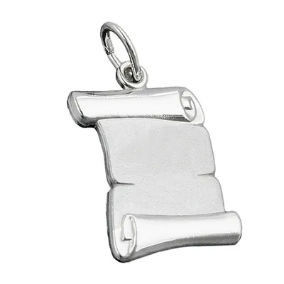 Produktbild von Anhänger 20x14mm Dokumentenrolle matt glänzend Silber 925 silber 20x14mm