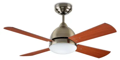 Image de Ventilateur de plafond Borneo Patiné Pales réversibles 106.6cm AC-Moteur LEDS-C4 VE-0006-PAT Argent