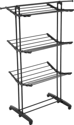 Produktbild von Meisterhome® Klappbarer Wäscheständer Wäscheturm Effizientes Trocknen - Trockenleinenlänge - Platzsparend - für drinnen und draußen – Schwarz - 24m