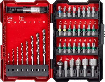 Produktbild von EINHELL Bit-Bohrerbox, 49108911, L-Box, 39-teilig