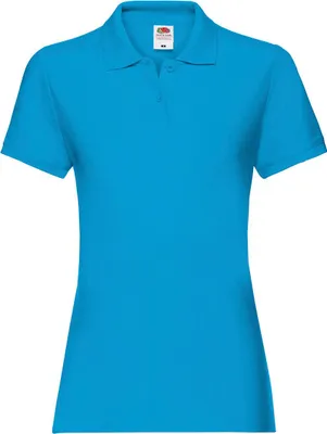 Produktbild von Fruit of the Loom Damen T-Shirt Polohemd kurzarm Poloshirt Polo Shirt, Größe:XS (8), Farbe:Azure Blue