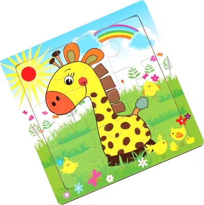 Obrázek produktu pro Dřevěné puzzle pro batolata, přenosná hračka se zvířátky pro rané učení pro děti od 3 let