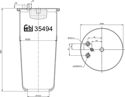 Obrázek produktu pro Vzduchový měch pérování FEBI 35494