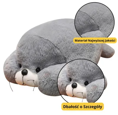 Obrázek produktu pro Plyšový maskot Plyšová hračka Velká šedá pečeť 29 cm