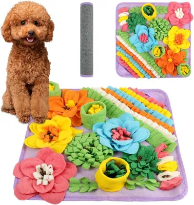 Productafbeelding van Snuffelmat voor honden, antislip, 39x39 cm, wasbaar, fleece, geschikt voor alle rassen