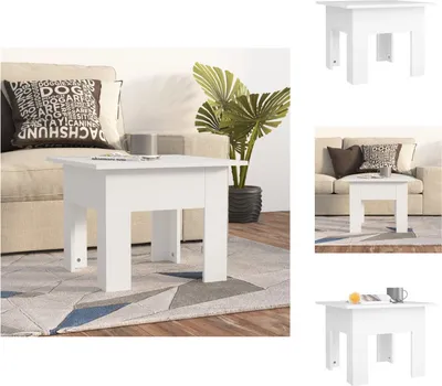 Image de vidaXL Table basse blanche 55x55x42 cm Bois composite - Tables basses