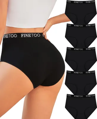 Productafbeelding van Set van 5 Dames Katoenen Hoge Taille Onderbroeken