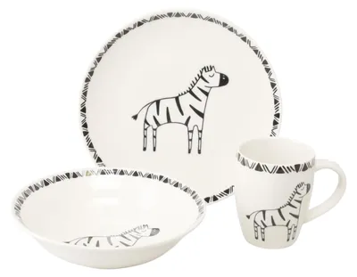Produktbild von CreaTable, 25054, Safari Zebra, Kinderservice 3-tlg, Steinzeug