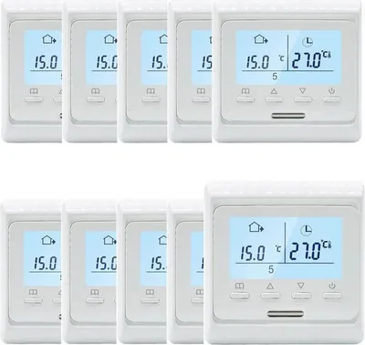 Obrázek produktu pro 10X vodní topení podlahové vytápění Digitální termostat s LCD displejem, týdenní programovatelný pokojový termostat Dětský zámek Inteligentní nástěnný termostat