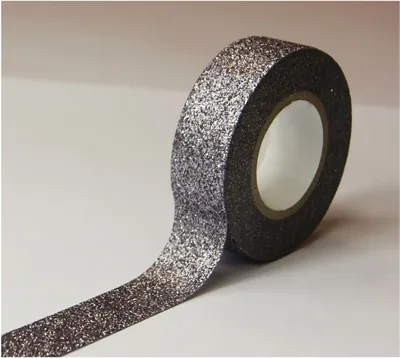 Produktbild von Dekoband - Silber - Glitter - Repositionierbar - 15 mm x 10 m