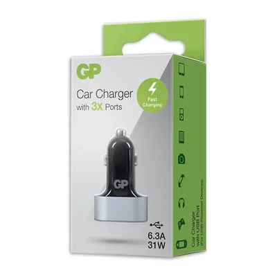 Obrázek produktu pro Nabíječka do auta USB nabíječka GP 3x USB porty pro zapalovač cigaret