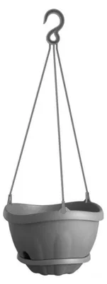 Image de Pot de fleurs à suspendre - GONDOLA - D 28 cm - Gris