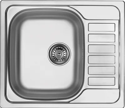 Immagine prodotto di Soul acciaio inox satinato - Lavello in acciaio inox a 1 vasca con scolapiatti (ZEO_011A)