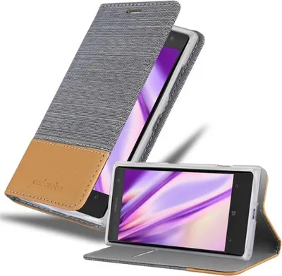 Produktbild von Cadorabo Hülle für Nokia Lumia 1020 Schutzhülle in Grau Handy Hülle Etui Book Case Cover