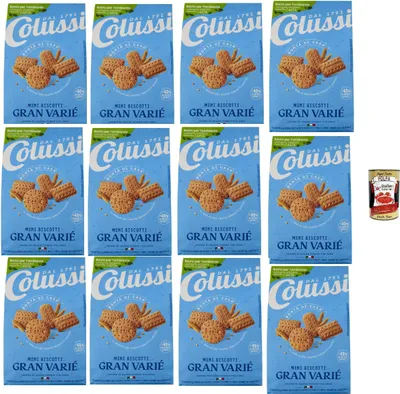 Produktbild von Colussi Gran varie', Mini biscotti, Oswego, Petit, Frühstück Miniaturkekse, butter kekse, biscuits 12x 650g + Italian Gourmet polpa 400g