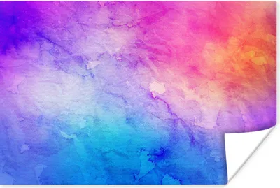 Produktbild von MuchoWow® Poster Wasserfarben - Orange - Rosa - Blau 180x120 cm - Fotoplakat