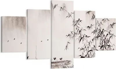 Produktbild von Bild auf Leinwand - Leinwandbild - Bambus schwarz China - 125x70cm - Wand Bild - Wanddeko - Leinwanddruck - Bilder - Kunstdruck - Wanddekoration - Leinwand bilder - Wandkunst - EA125x70-3116