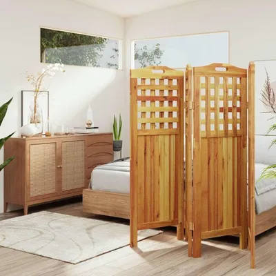 Obrázek produktu pro Solidchoice - Paravent, 4 díly, masivní dřevo akácie, rozměry 162 x 115 cm