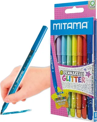 Image de Marqueurs paillettes, 8 couleurs différentes, 3 mm, triangulaires, MITAMA 62509
