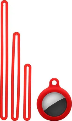 Produktbild von Mobigear Lanyard Apple AirTag Hülle Flexibles Silikon - Rot