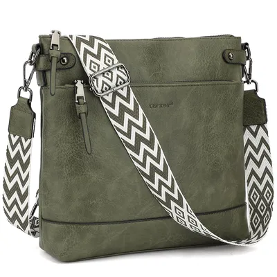Produktbild von Umhängetasche Damen Mittel Crossbody Bag Leicht Schultertasche Tasche Bag Mit Verstellbar Abnehmbar Breiter Gurt Pendeln Reise Campus (Dunkelgruen)