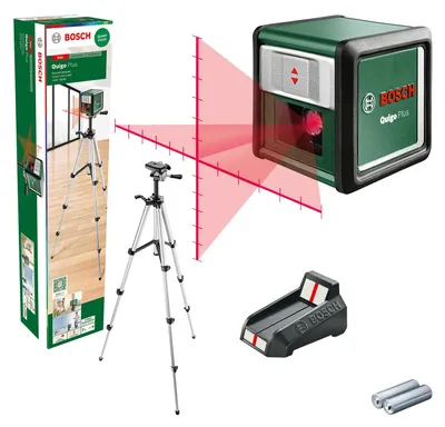 Zdjęcie produktu dla Bosch Quigo Plus, 0,8 mm/m, 4°, 6 s, Poziomy/Pionowy, Czerwony, 635 nm (< 1 mW)