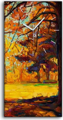Produktbild von Küche Wohnzimmer Wand Leinwand Uhr 30x60 Wand Kunst Bild Wald Herbst Baum - weiße Hände