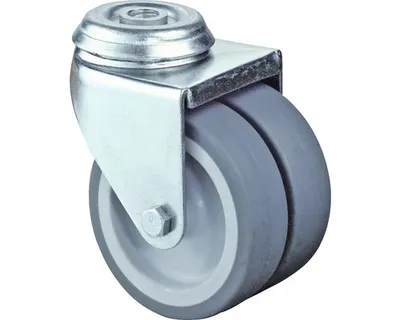 Obrázek produktu pro Walteco Přístrojové dvojité kolečko otočné s otvorem, průměr 75mm, nosnost 100kg