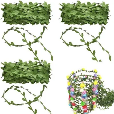 Immagine prodotto di Set di 3 rotoli di nastri con foglie artificiali da 60 m – Decorazioni per matrimoni: rampicanti con foglie artificiali, foglie finte, ventagli di foglie per decorazioni nuziali