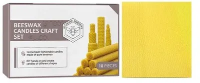 Productafbeelding van Bijenwasplaten, 10 stuks - Handwerk - Doe-het-zelf - 13,2 x 9 cm - Bijenwasvellen