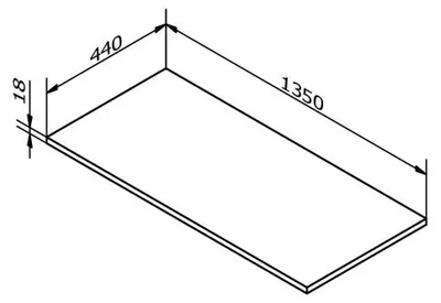 Obrázok produktu pre Doska Sapho DTDL 1350 x 18 x 440 mm, dub Alabama