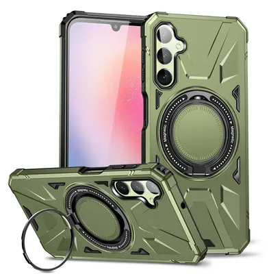 Immagine prodotto di Per Samsung Galaxy A24 4G / A25 5G MagSafe shock magnete anello protettivo copertura del telefono cellulare caso verde scuro