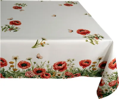 Produktbild von Tischdecke Tischläufer Druck Mohnblumen Frühling 130 x 170 cm
