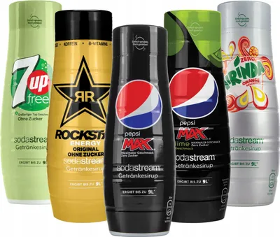 Produktbild von SodaStream Sirup Set 5x Zero Pepsi 7UP Mirinda Rockstar 440ml Ohne Zucker