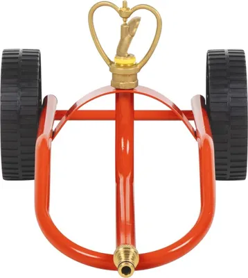 Produktbild von vidaXL Sprinkler-Schlitten mit Rädern und Drehbarem Kopf Rot Stahl