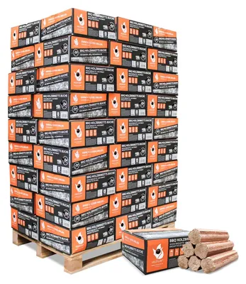 Produktbild von Heizfuxx BBQ-Buchenholzbriketts 18kg x 54 Gebinde 972kg Palette