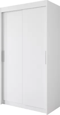 Produktbild von Easy4You L1 120 cm Weiß Schiebetüren Kleiderschrank 120x216x60 cm Schlafzimmermöbel, Aufbewahrung - Mehrzweckschrank - Farbe: Weiß