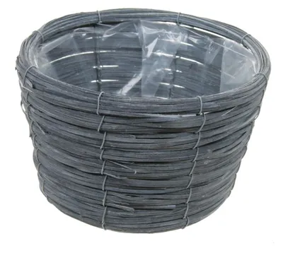 Produktbild von Bellatio flowers & plants Blumentopf - Rattankorb - grau - 21 cm