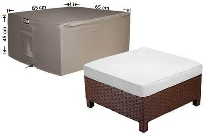 Produktbild von Raffles Covers Schutzhülle für Hocker 65 x 65 H: 45 cm | Atmungsaktiv | Wasserdicht | UV-beständig | Doppelnähte | Elastischer Kordelzug
