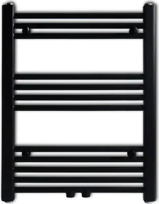 Obrázek produktu pro vidaXL Ručníkový radiátor s teplou vodou rovný černý 600x764 mm