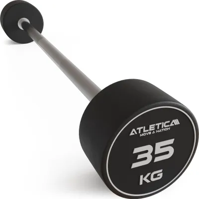 Produktbild von ATLETICA Langhantel | Kompakt | 35 kg | Premium Design und Qualität | Edel, robust und geruchsfrei | 90 cm Innenmaß | Ø 32-34 mm | Einzeln