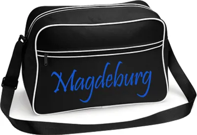 Produktbild von multifanshop Retrotasche - Magdeburg - Schriftzug, schwarz/weiß, Größe one size