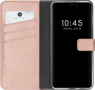 Image de Selencia Bibliothèque en cuir véritable pour l'Apple iPhone 13 Pro - Rose