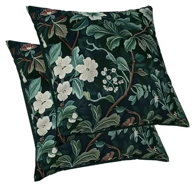 Image de Ensemble de 2 taies d'oreiller avec motifs de plantes vertes